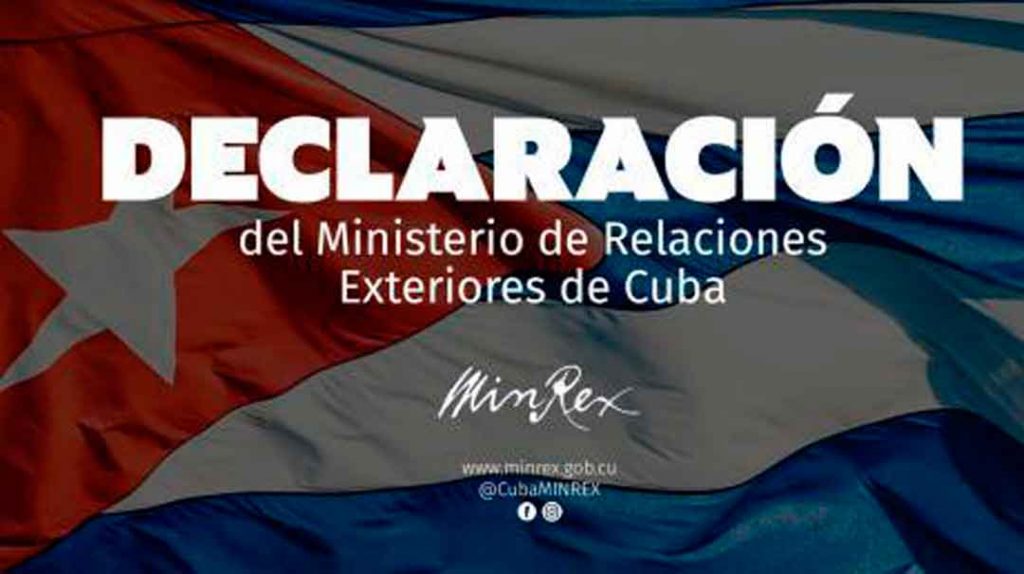 En su hipócrita política, EE. UU. califica a Cuba como Estado patrocinador del terrorismo / Declaración del Ministerio de Relaciones Exteriores 1 i declaracion minrex cuba gr