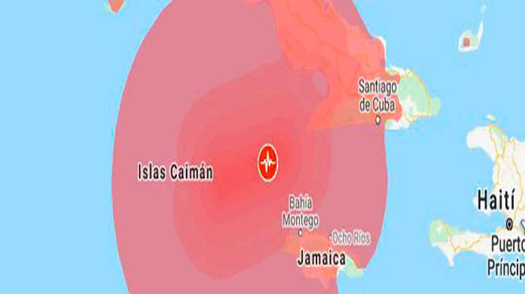 Radio de acción del sismo de magnitud 7.1 en la escala de Richter en el Caribe de este 28 de enero. (Foto: Tomada de Internet)o: Tomada de Internet)