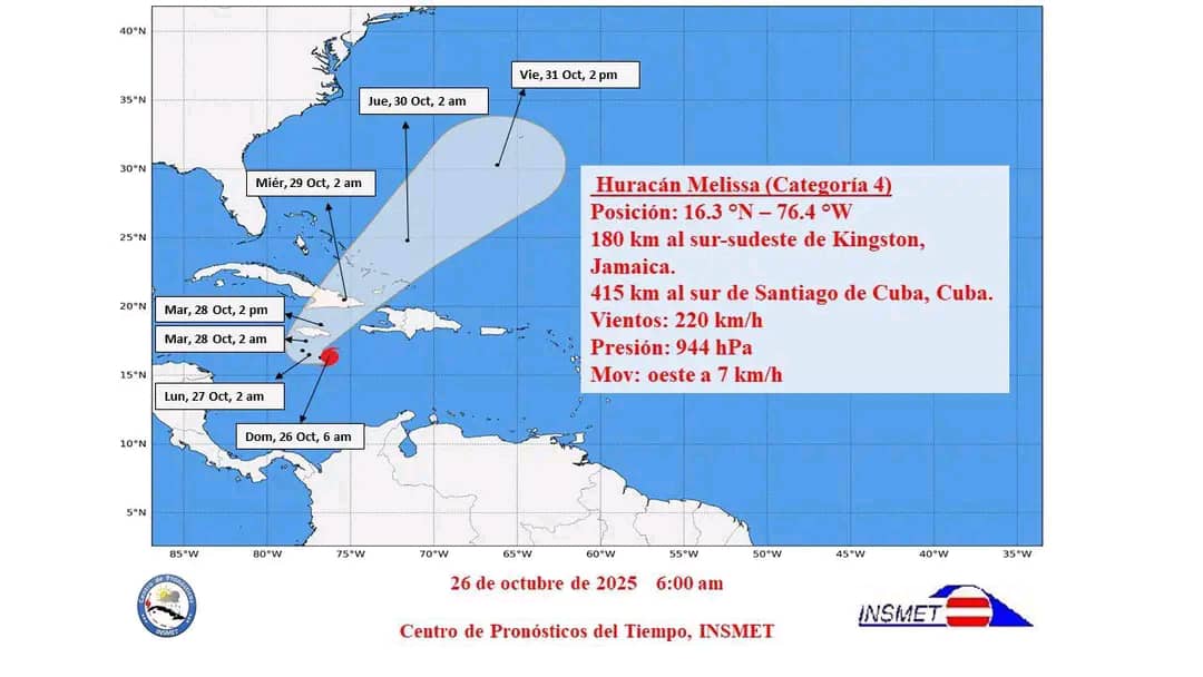 Melissa experimenta una rápida intensificación al sudeste de Jamaica 5 IMG 20251026 WA0043